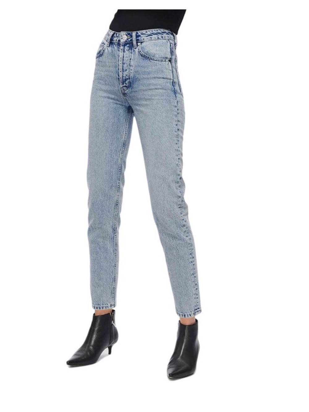 Anine Bing Light Blue High-Rise Straight Jeans